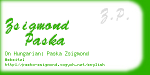 zsigmond paska business card